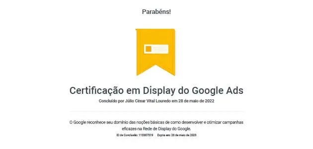 Certificação Google Ads em anúncios display