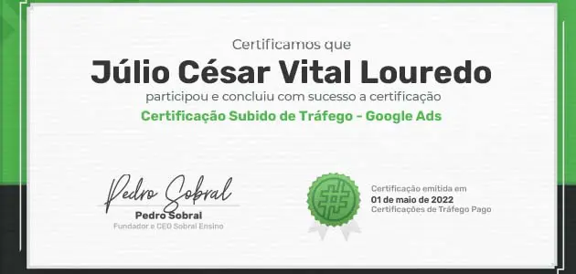 Certificação Subido de Tráfego Pago em Google Ads